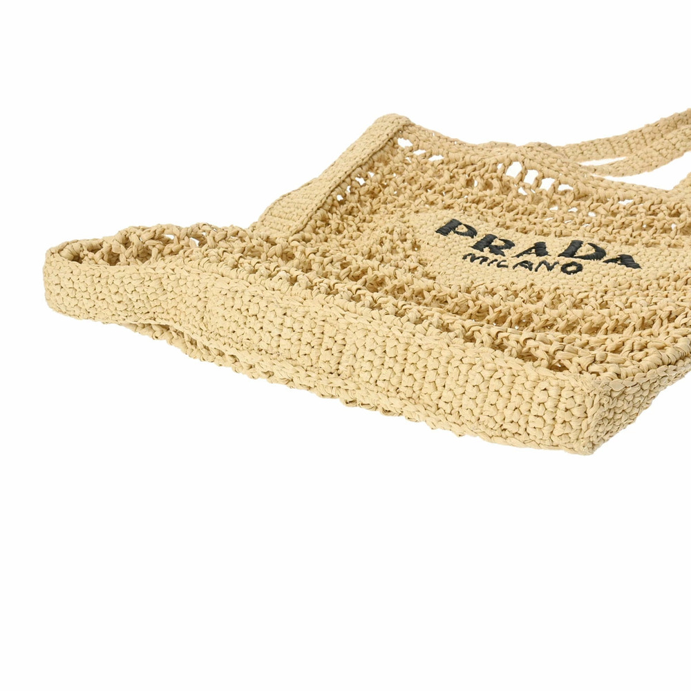 PRADA Crochet Beige Rayon Tote Bag - Picture 4 of 9
